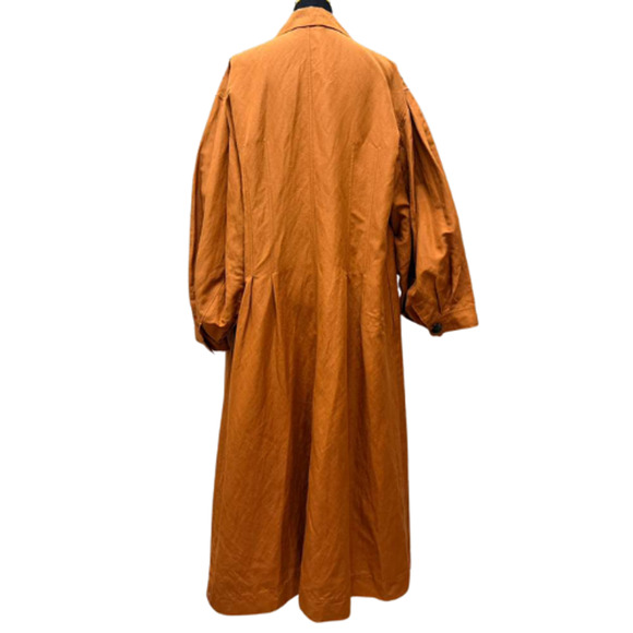 Lafayette 148 New York XL Silk Linen Trench Coat Duster Jacket Burnt Orange - Picture 3 of 11